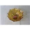 Image 2 : Amber Carnival Glass Iridescent Daisy Sunflower Bowl