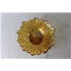 Image 3 : Amber Carnival Glass Iridescent Daisy Sunflower Bowl