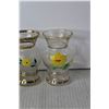 Image 2 : (3) Miniature Glass Vases, Salt and Pepper Shaker
