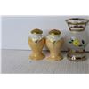 Image 4 : (3) Miniature Glass Vases, Salt and Pepper Shaker