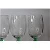 Image 5 : (4) Tiffin-Franciscan "Psyche Green" Uranium Glass Stemmed Wine Glasses
