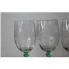 Image 6 : (4) Tiffin-Franciscan "Psyche Green" Uranium Glass Stemmed Wine Glasses