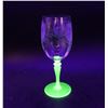Image 1 : (4)Tiffin-Franciscan "Psyche Green" Uranium Glass Stemmed Wine Glasses