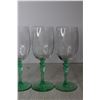 Image 3 : (4)Tiffin-Franciscan "Psyche Green" Uranium Glass Stemmed Wine Glasses