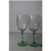 Image 4 : (4)Tiffin-Franciscan "Psyche Green" Uranium Glass Stemmed Wine Glasses