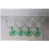 Image 5 : (4)Tiffin-Franciscan "Psyche Green" Uranium Glass Stemmed Wine Glasses