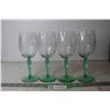 Image 2 : (4) Tiffin-Franciscan "Psyche Green" Uranium Glass Stemmed Wine Glasses