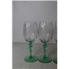 Image 4 : (4) Tiffin-Franciscan "Psyche Green" Uranium Glass Stemmed Wine Glasses
