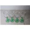 Image 6 : (4) Tiffin-Franciscan "Psyche Green" Uranium Glass Stemmed Wine Glasses