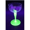 Image 1 : (4) Tiffin-Franciscan "Psyche Green" Uranium Glass Stemmed Champagne Glasses