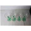 Image 5 : (4) Tiffin-Franciscan "Psyche Green" Uranium Glass Stemmed Champagne Glasses