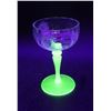 Image 1 : (3) Tiffin-Franciscan "Psyche Green" Uranium Glass Stemmed Champagne Glasses