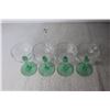 Image 6 : (4) Tiffin-Franciscan "Psyche Green" Uranium Glass Stemmed Liquor Glasses