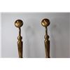 Image 5 : Pair of Brass Art Deco Andirons (16" Tall)