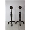 Image 6 : Pair of Brass Art Deco Andirons (16" Tall)