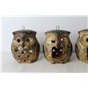 Image 3 : (3) 1970s Hanging Pottery Owl Tea Light Holders