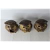 Image 5 : (3) 1970s Hanging Pottery Owl Tea Light Holders