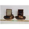 Image 1 : A Pair of Baby Shoe Metal Photo Frames /  Bookends