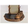 Image 2 : A Pair of Baby Shoe Metal Photo Frames /  Bookends