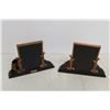 Image 6 : A Pair of Baby Shoe Metal Photo Frames /  Bookends