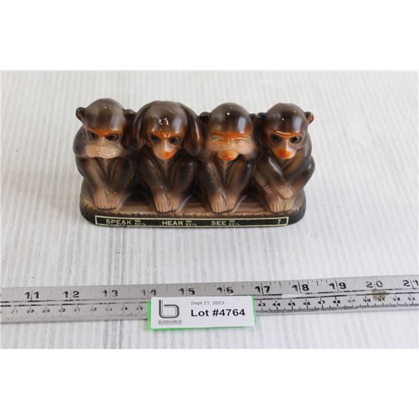 Monkey Coin Bank - Speak No Evil, Hear No Evil, See No Evil, ? - No Stopper