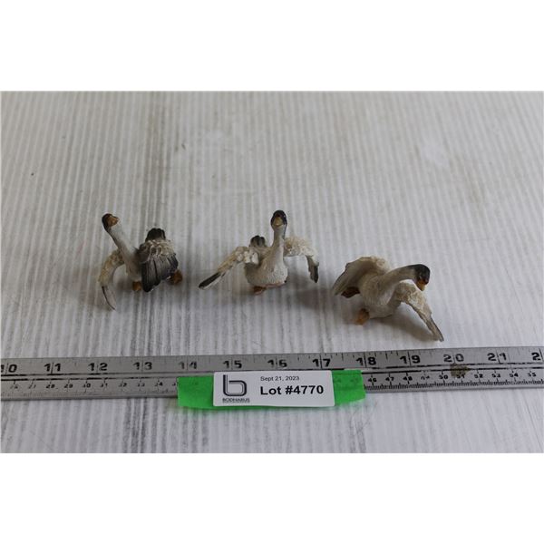 (3) Goose Figurines