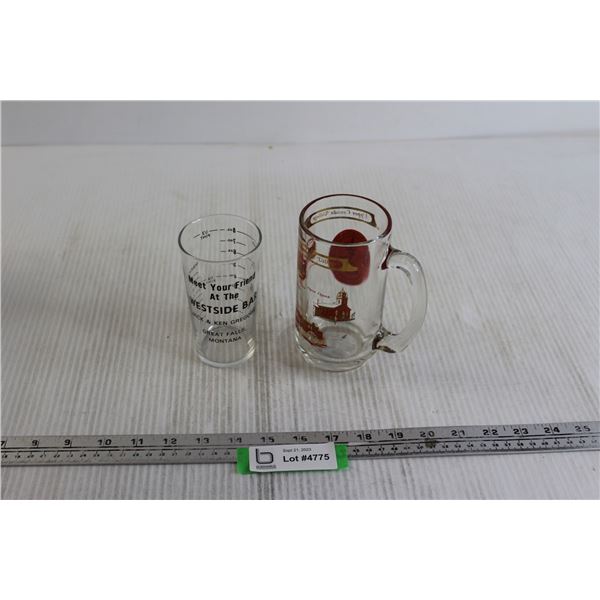 Glass Beer Stein, Shot Measure Cup