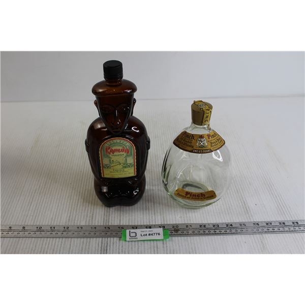Kahlua "Tiki" Figural Bottle, Pinch Scotch Whiskey Bottle