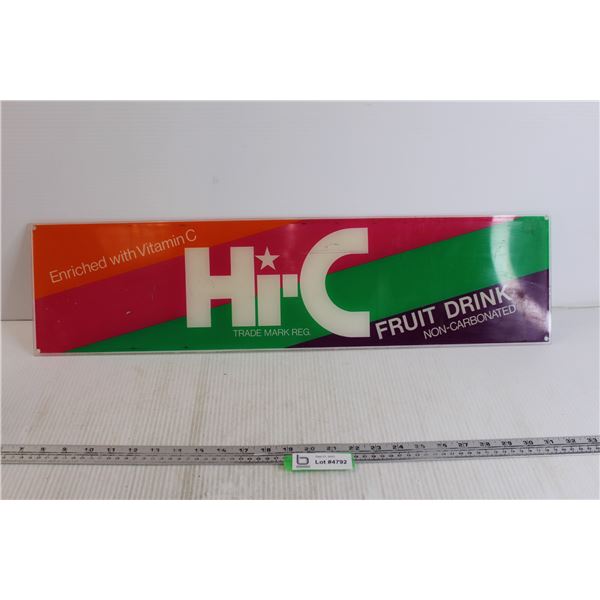 Hi-C Fruit Drink Sign - 7" x 28 1/2"