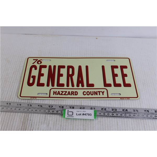 Decorative General Lee License Plate