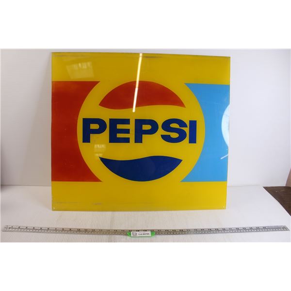 Plastic Pepsi Sign - 24" x 27"