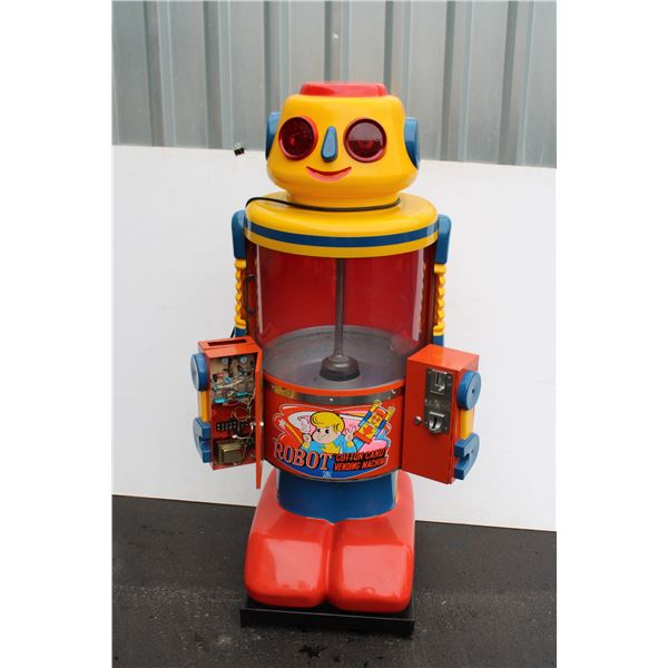 ** Robie Coin Operated Self Making Cotton Candy Machine (59" Tall)