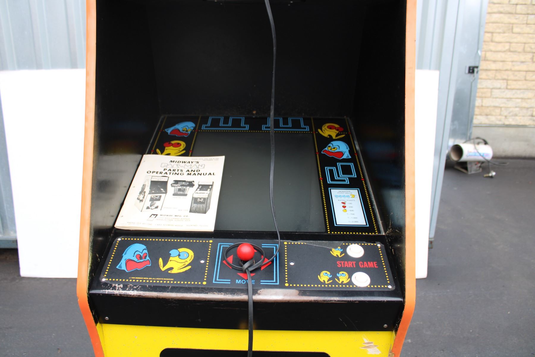 Coin Op Pacman ** 1980's Stand-up Coin Operated Pac Man Arcade Game (25x34x65 ...