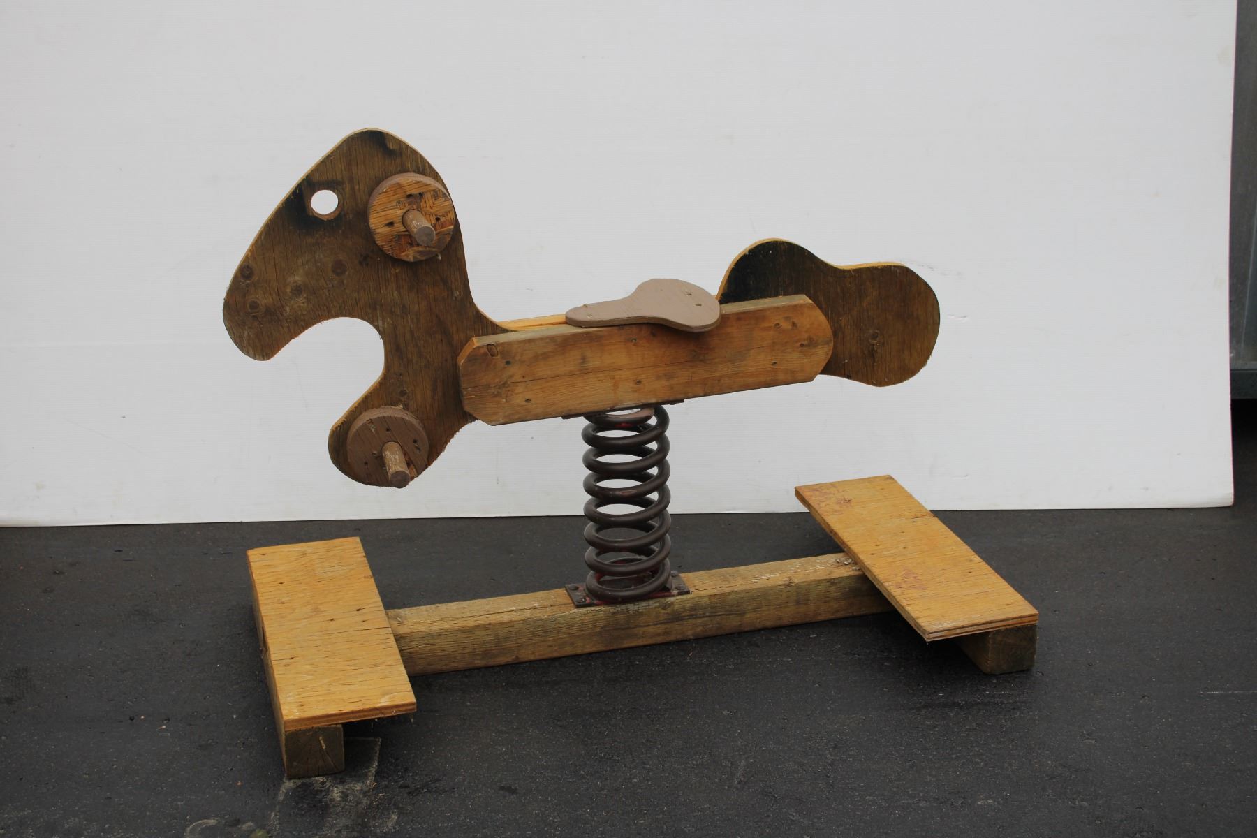 Antique Spring Riding Animals ** Custom Made Wooden Spring Riding Horse - 49Lx38T - Bodnarus ...