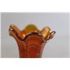 Image 3 : Ripple Marigold Carnival Glass Vase - 5 3/4" High