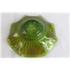Image 5 : Northwood Green Carnival Glass Ray Pattern Ruffled Bowl