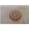 Image 2 : Pink Depression Glass "Open Lace" Centerpiece Vase w/ Flower Frog