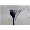 Image 3 : (2) Blue-Stemmed Décor Glasses (Candleholders or Rose Bowls)