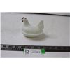 Image 1 : Hen on a Nest Milk Glass- Red is Coming Off