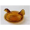 Image 2 : Indianna Amber Glass Hen on a Nest with Closed Tail