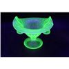 Image 1 : Fenton Uranium Glass Dolphin Handled Bon Bon Dish