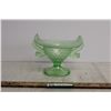 Image 2 : Fenton Uranium Glass Dolphin Handled Bon Bon Dish