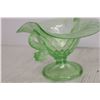 Image 3 : Fenton Uranium Glass Dolphin Handled Bon Bon Dish