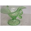 Image 4 : Fenton Uranium Glass Dolphin Handled Bon Bon Dish