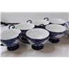 Image 2 : 1990 Bombay Co Tea Set- 1 Large Teapot, 6 Cups and Saucers, 1 Teabag Holder