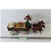 Image 1 : Vintage Cast Iron - Horse Pulled Fruit & Vegetable Wagon