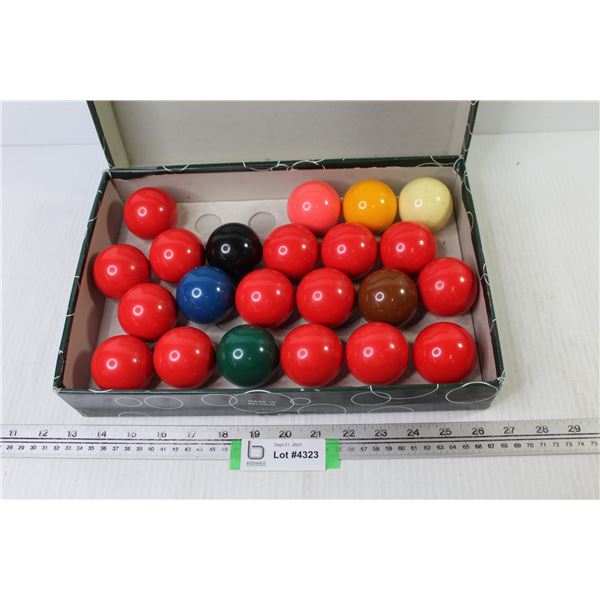 Box of Snooker Balls