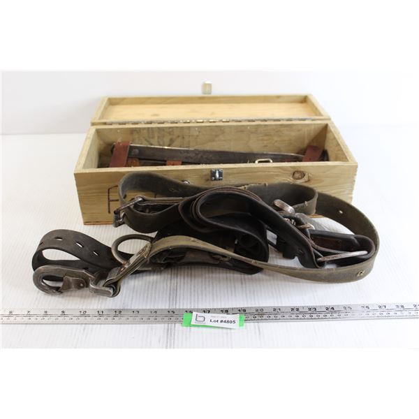 (2) Pole Belts in Wooden Box