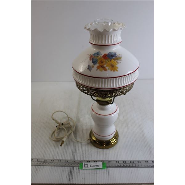 Floral Kerosene Looking Electric Lamp