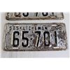 Image 3 : (2) Saskatchewan 1948 License Plates